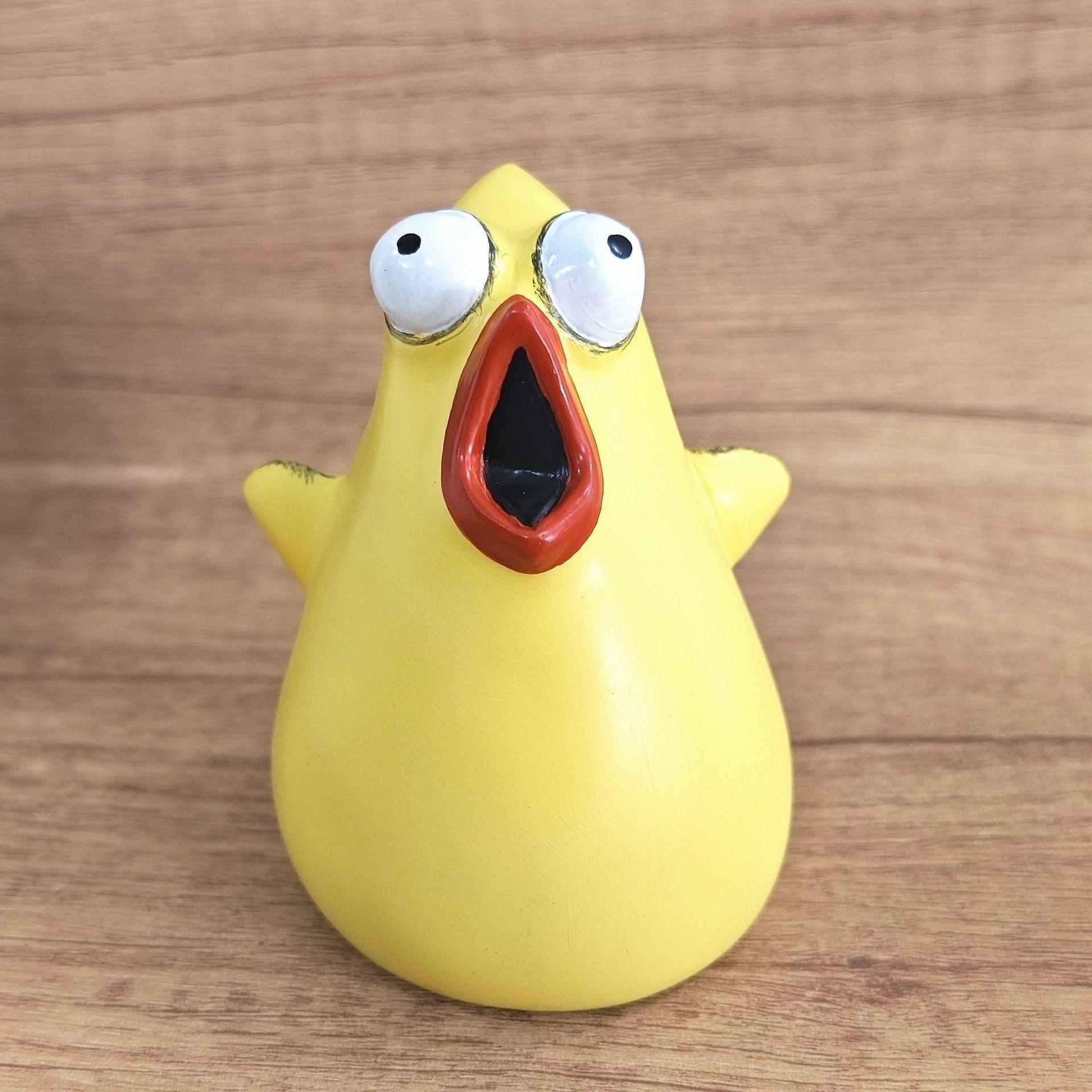 

Полимерная фигурка Курица-крикун Забавная декорация для двора Микроландшафт Статуэтка животного Креативное уличное искусство Подарок для друзей