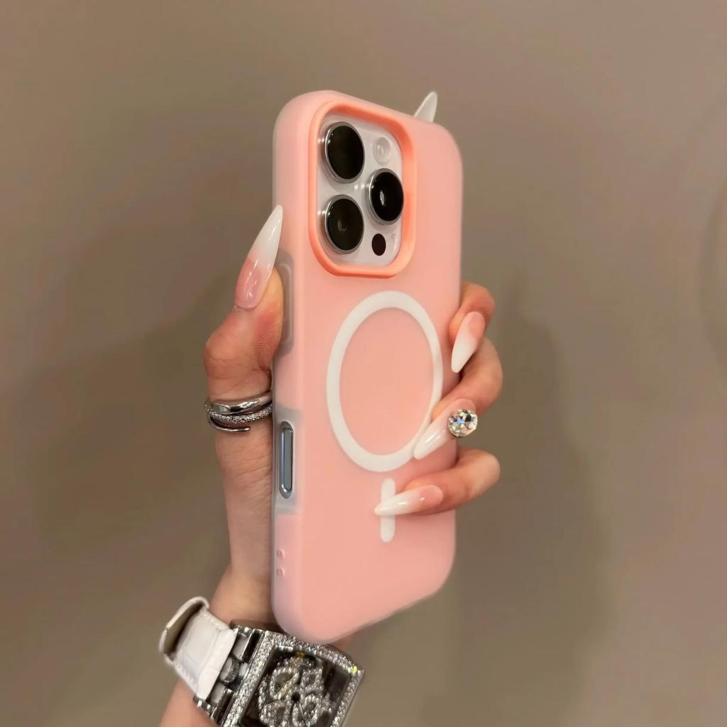 Custodia Lusso 2 IN 1 Colore Caramella Per Magsafe per iPhone 16 15 14 13 12 17 Pro Max Plus Ricarica Wireless Magnetica Cover Trasparente Opaca