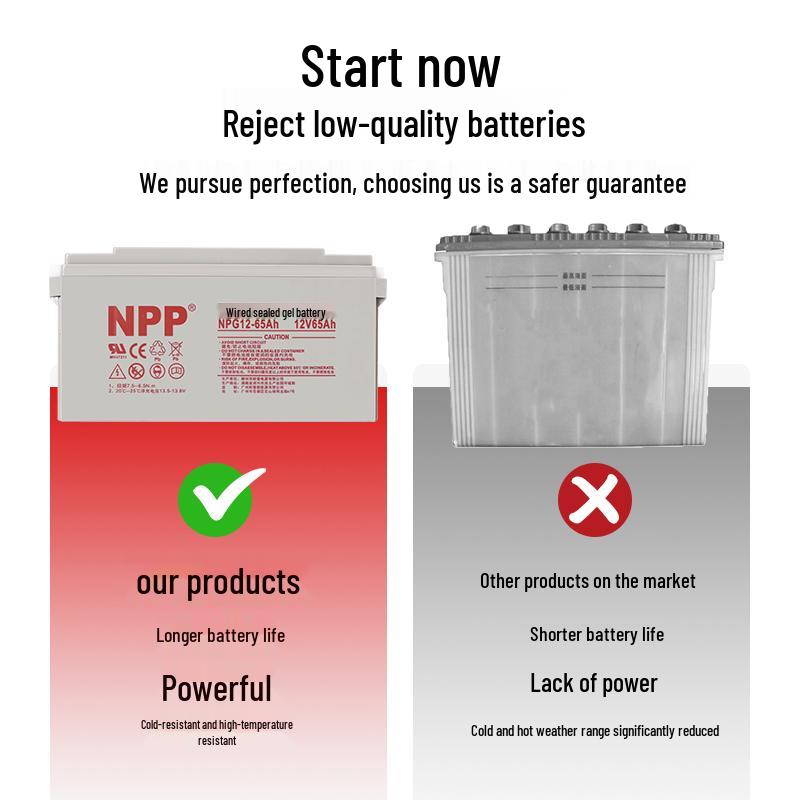 Naipu NPP 12V 120Ah Solar Colloidal Battery for Household, UPS, RV, Street Lighting