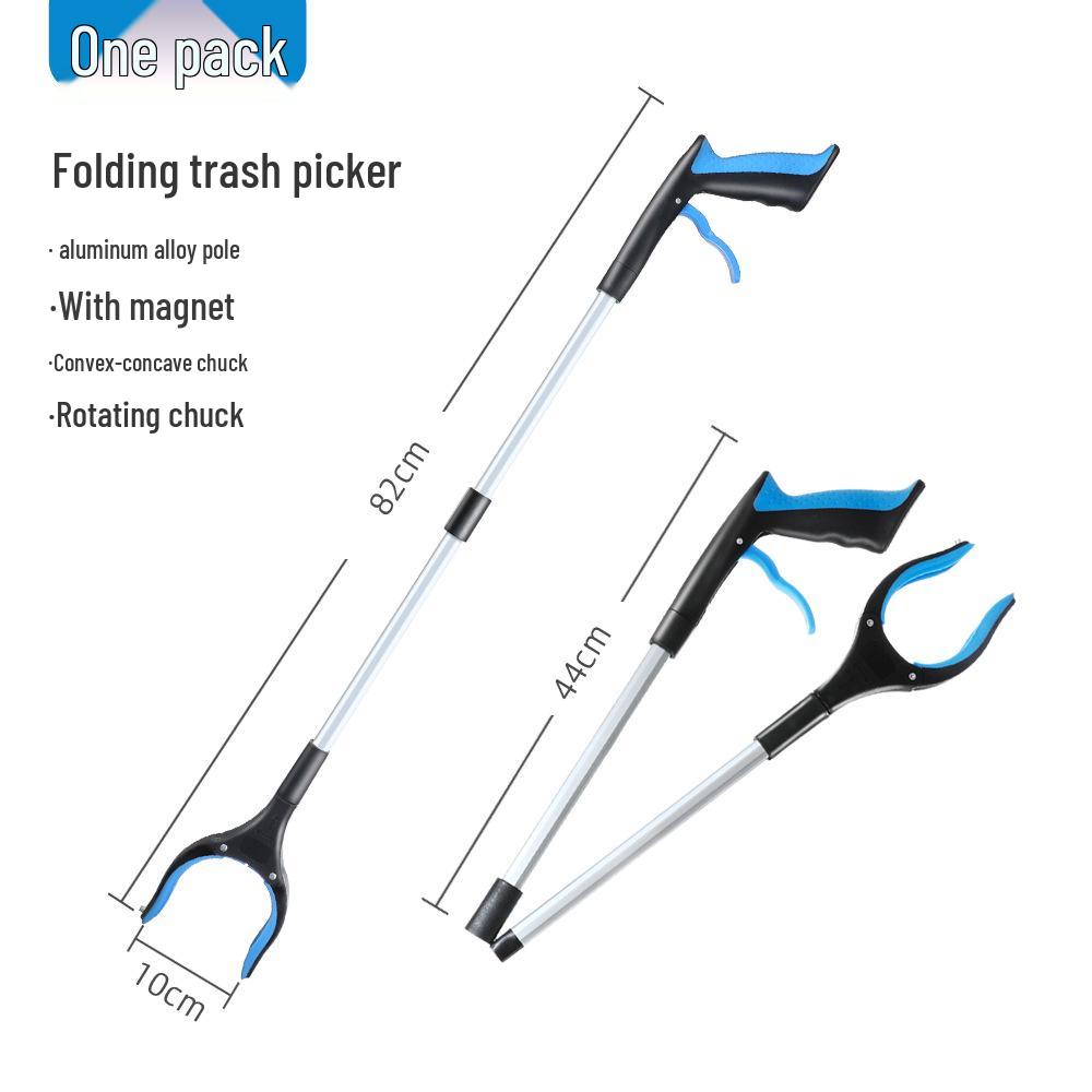 Collapsible Long-Handled Trash Picker Tongs - Household Sanitation Tool