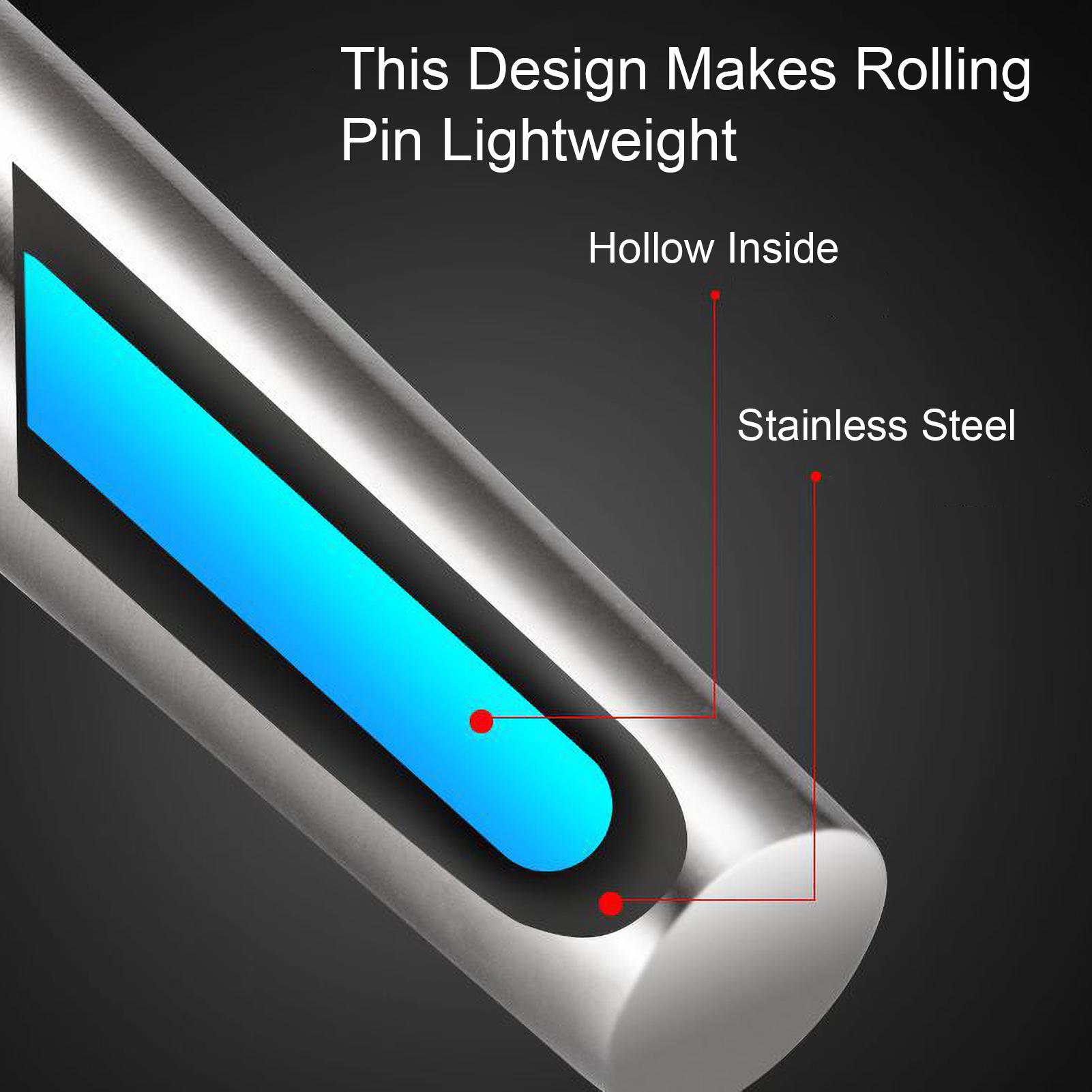 

13 Inch Rolling Pins Stainless Steel Tapered Design Rolling Pins for Baking Pizza Dough Pie Pastries Pasta Kitchen Gadgets