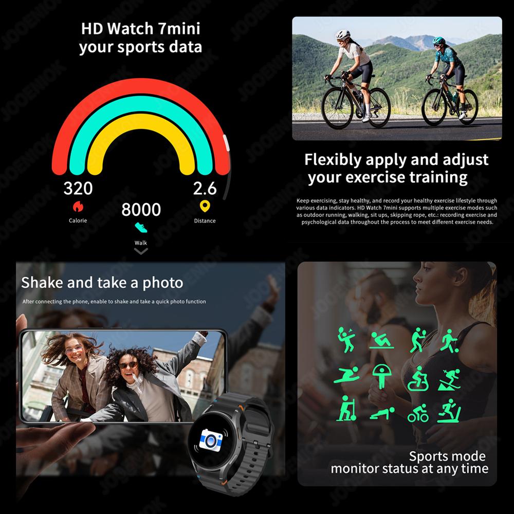 2025 New Watch 7 Smart Watch Men Women AMOLED HD Screen Compass Heart Rate Fitness Sport Waterproof Bluetooth Call Smartwatch