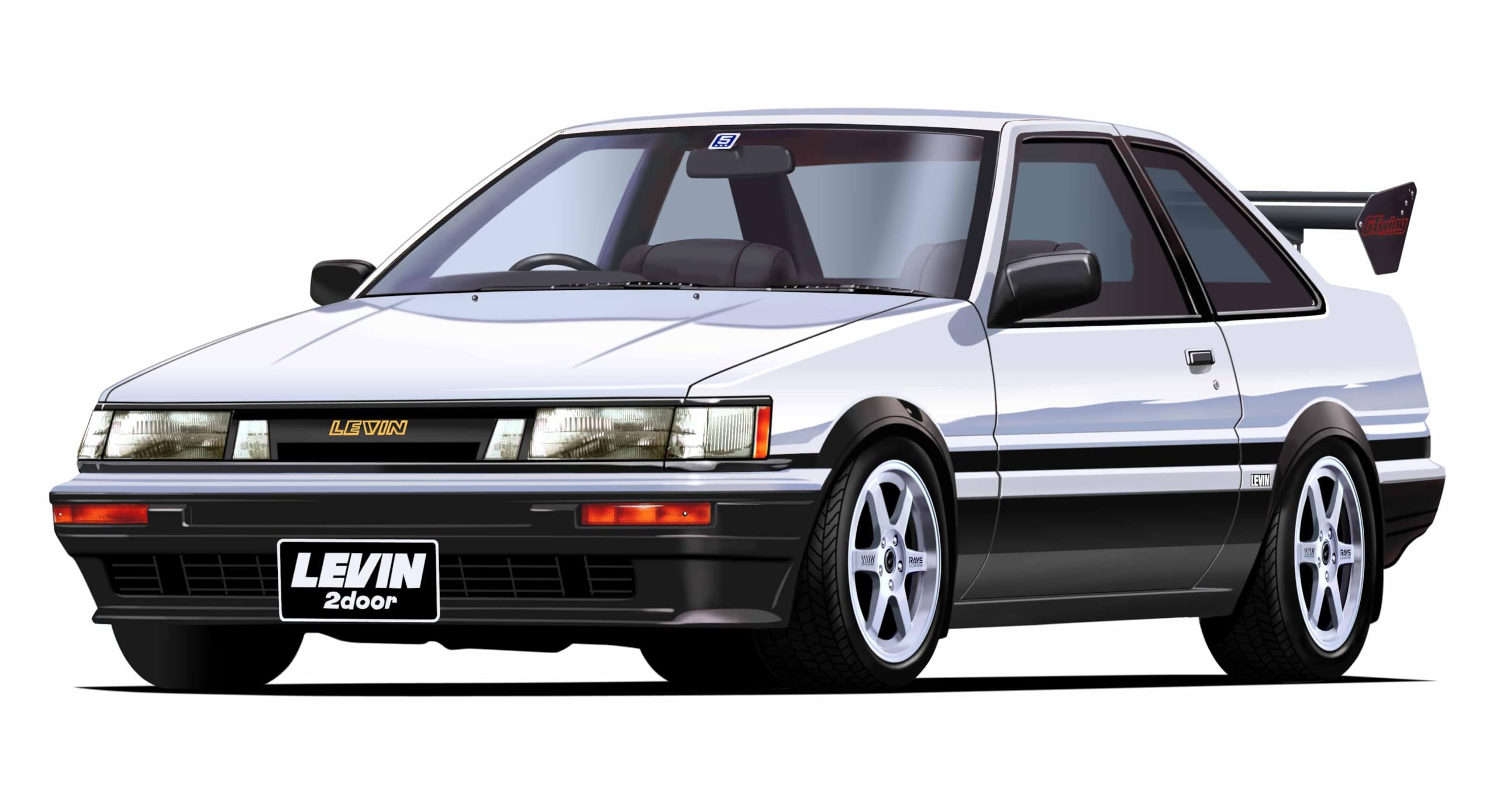 

Series 338 Toyota Corolla Levin 1600GT APEX with Double Plastic Model Kit 1/24 Inch-Up No. 2-Door (GT Wing) белый