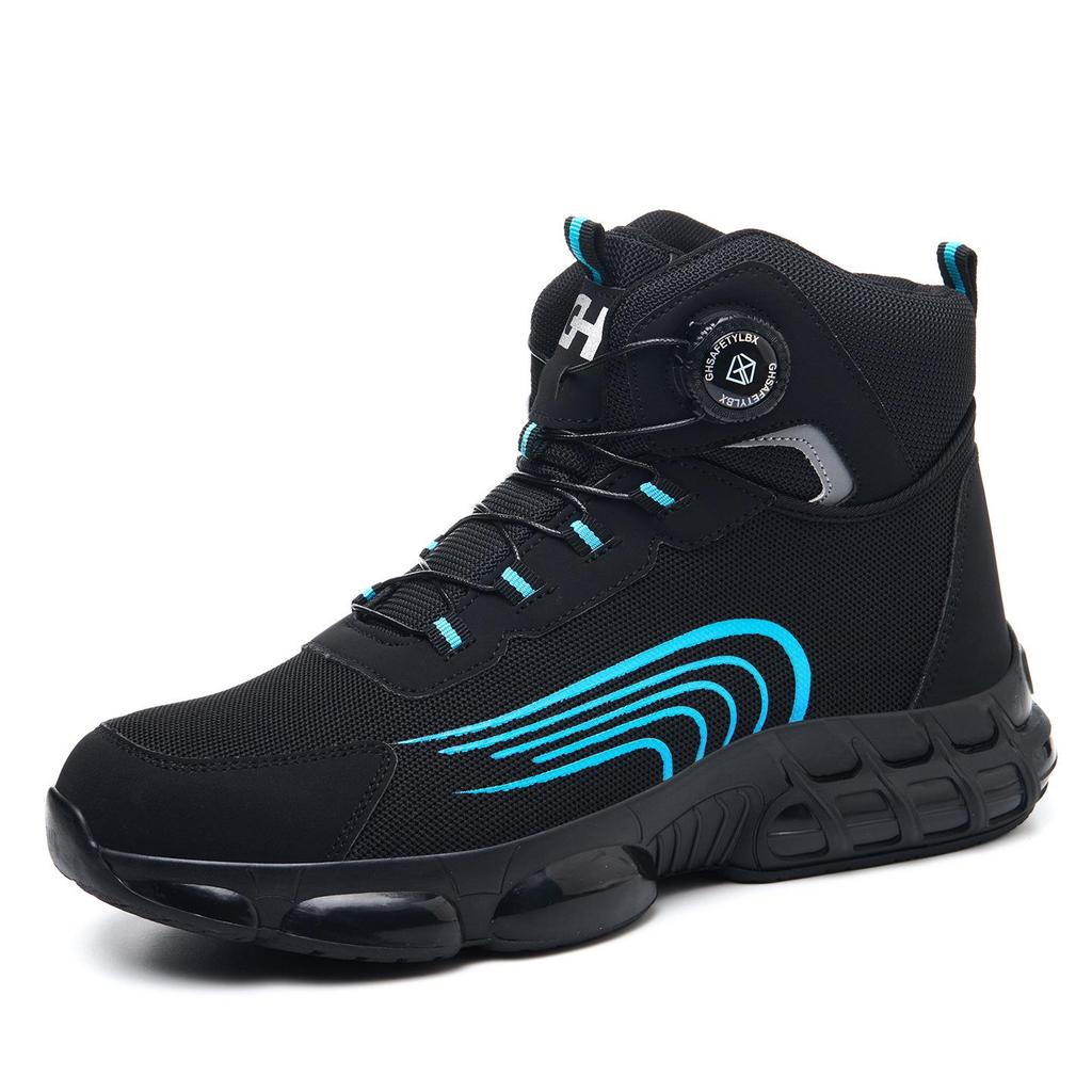 Lightweight Rotating Button Safety Shoes - Anti-Smash, Anti-Puncture; Ideal for Construction & Labor Work