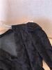 Women's Fluffy Lace Puff Sleeve V-Neck Top - Slimming Autumn/Winter Style