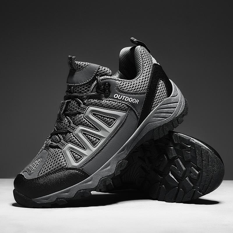 Men's Shoes Mesh Outdoor Hiking Shoes Non-slip Sports Leisure Spring and Autumn Middle-aged Dad Travel Breathable Single Shoes