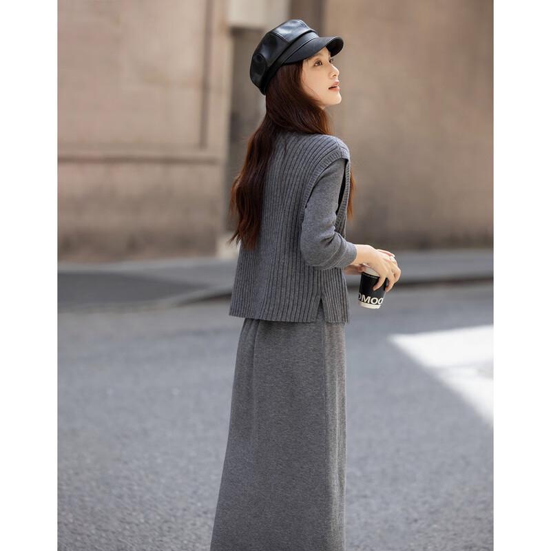 Demana Quiet Luxury Winter Vest & Dress Two-Piece Set
