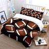 3Pcs Football Fan Bedding Set, All-Over Classic Football Print Duvet Cover, Sporty Teen Bedroom Decor