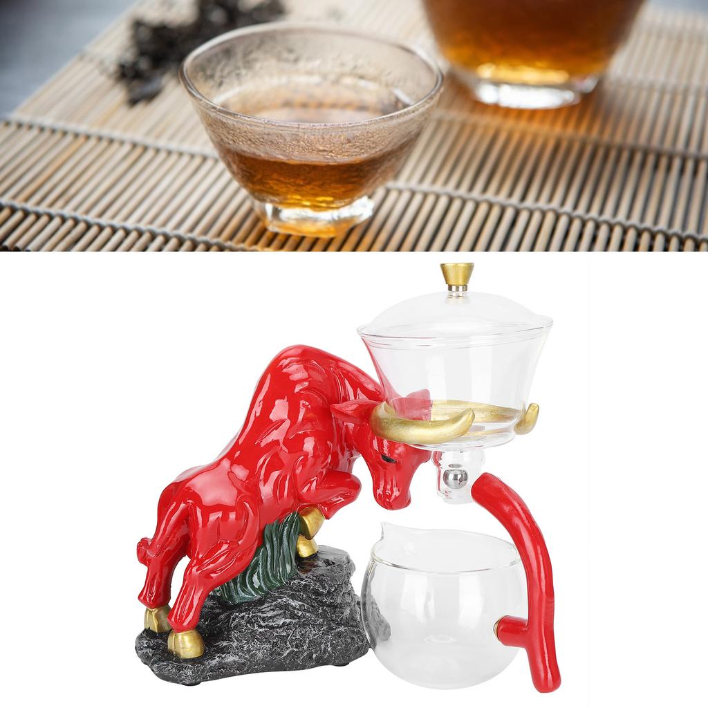 Kungfu Tea Cups Set High Borosilicate Glass Teapot Tea Maker Drip Pot Teaware GiftRed