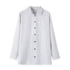 Z Home Women's 1116 Summer New Women's Fashion Simple Versatile Striped Poplin Long Sleeve Shirt 8171117