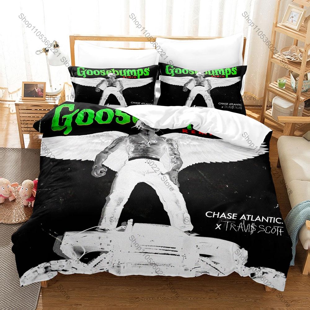 Vintage Smoke Chase Atlantic Group Poster HD Print 3 Piece Bedding Set Duvet Cover + 2 Pillowcases Dark Pop Music Lovers Gift