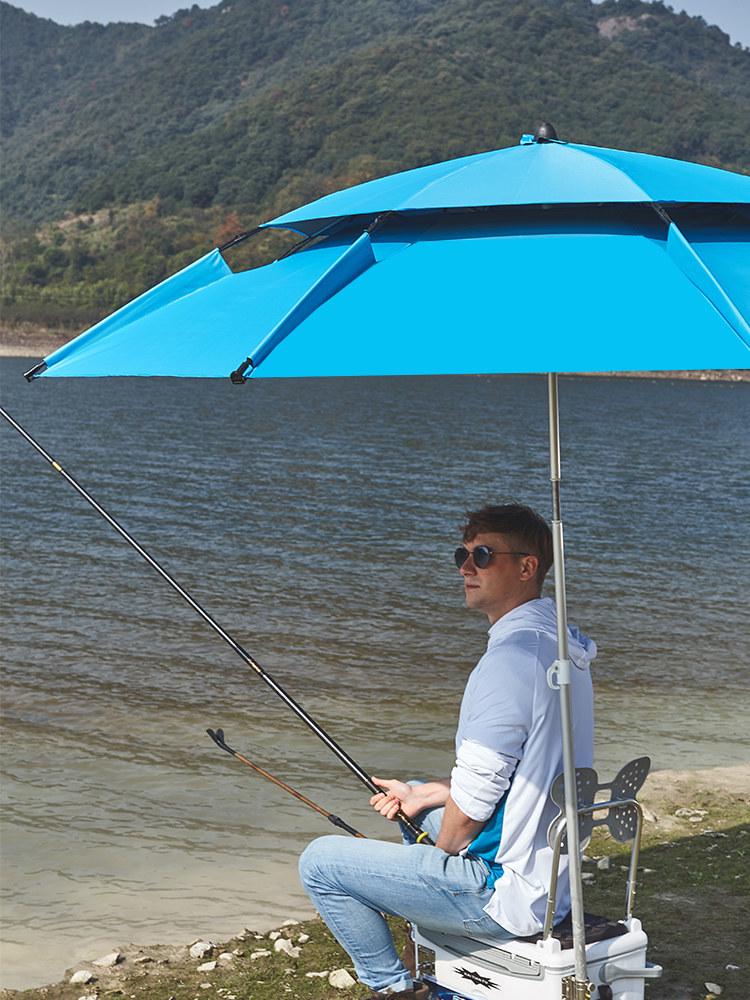 Large Three-Fold Fishing Umbrella - Universal Sun & Storm Protection, Outdoor Sunshade