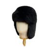 Fluffy Lei Feng hat for women in winter PU Thickened leather warm ear-protecting cold-proof hat for cycling, head wrap for protection from the cold