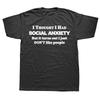 Funny Social Anxiety Like People Graphic T-shirts Men Women's Fashion Casual Tshirt 100% Cotton Loose Oversized T Shirt