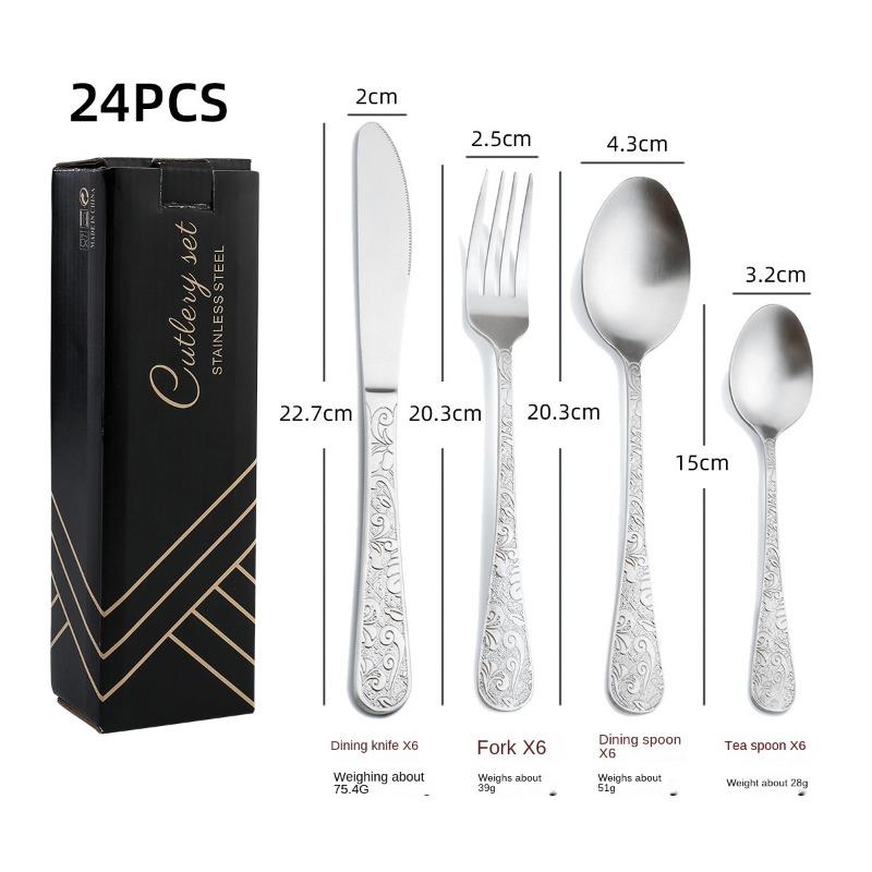 HANYANG vesela din oțel inoxidabil pentru hotel de familie consumabile set cuțit pentru friptură, furculiță și lingură vesela în stil occidental