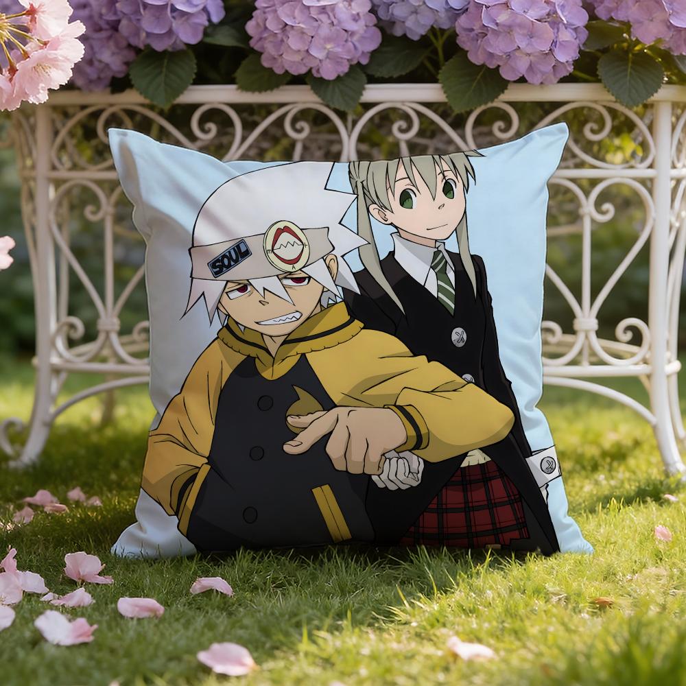 Anime S-SOUL E-EATER Cushion Cover Home & Car Dual-Scene Pillow Cover: Reversible for Premium Comfort