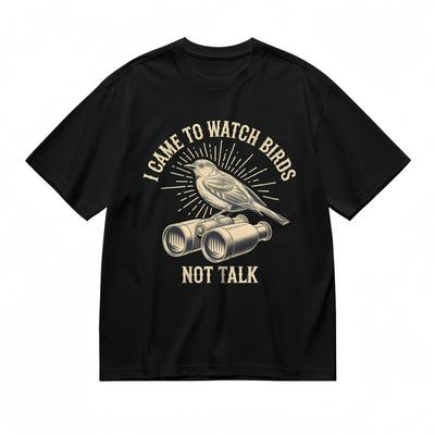 T-shirt da uomo con grafica umoristica sul birdwatching Unisex Nera 100% Cotone Top USA