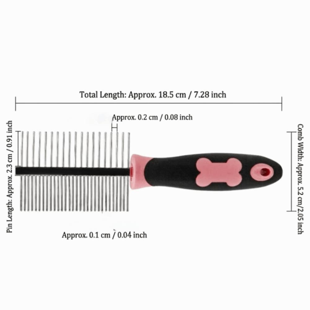 Steel Pin Double Sided Comb Double Sided Steel Pin Brush Pet Hair Remover Pet Grooming розовый