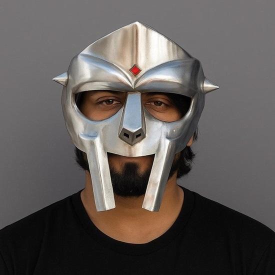 

Маска MF DOOM, сумасшедший злодей, стальная броня для лица, средневековая маска ручной ковки