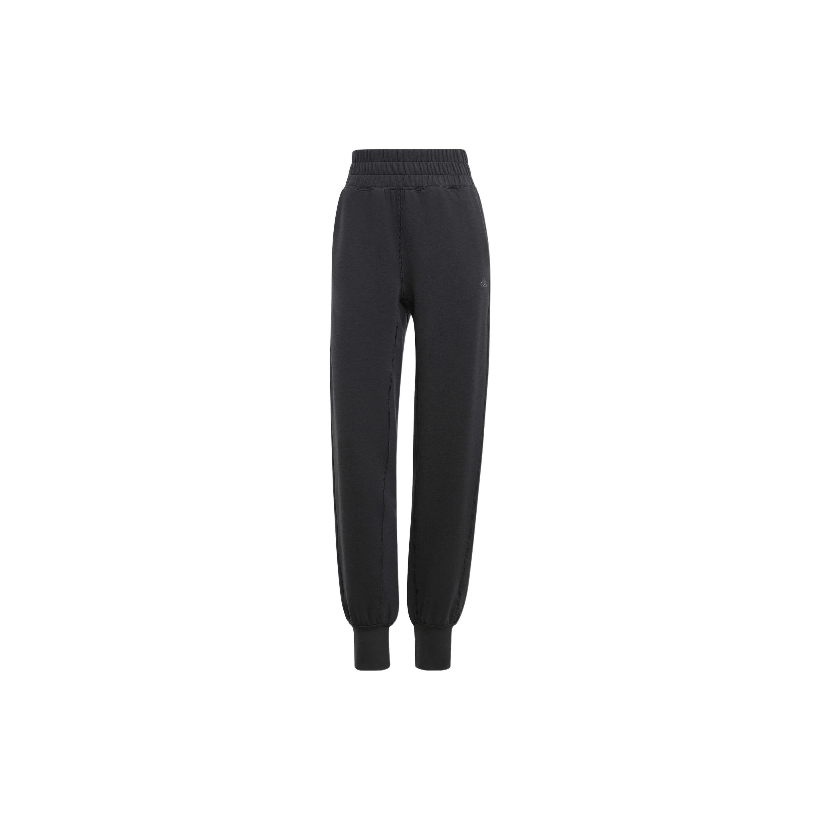 

Adidas Solid Color Elastic Waistband Cuffed Sports Pants Women Bottoms Black HD8936 M