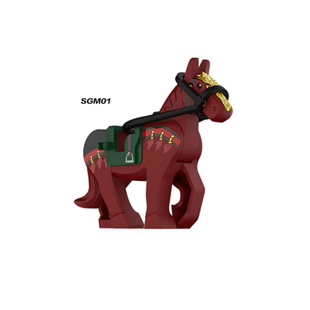 Military Building Blocks Solider Figures Mount War Horse Saddle Reins Adults Children Gifts Toys Animal Accessories Equipments