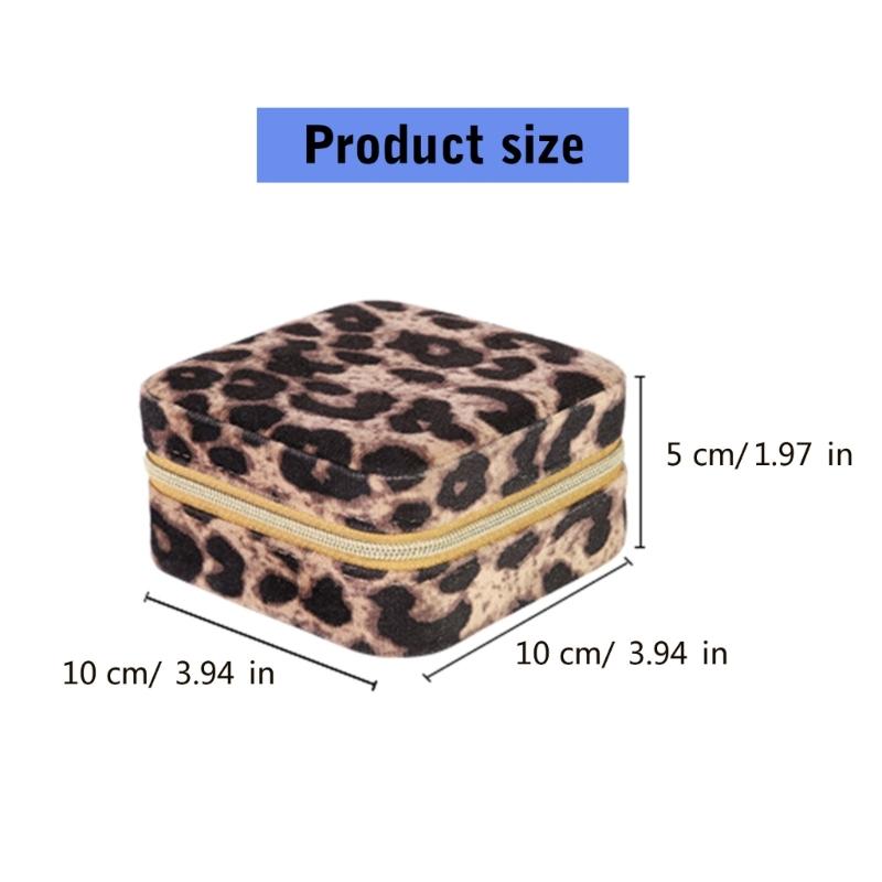 Portable Leopard Print Jewelry Pouch Trendy Leopard Print Jewelry Carriers Soft Storage Case for Business and Leisure