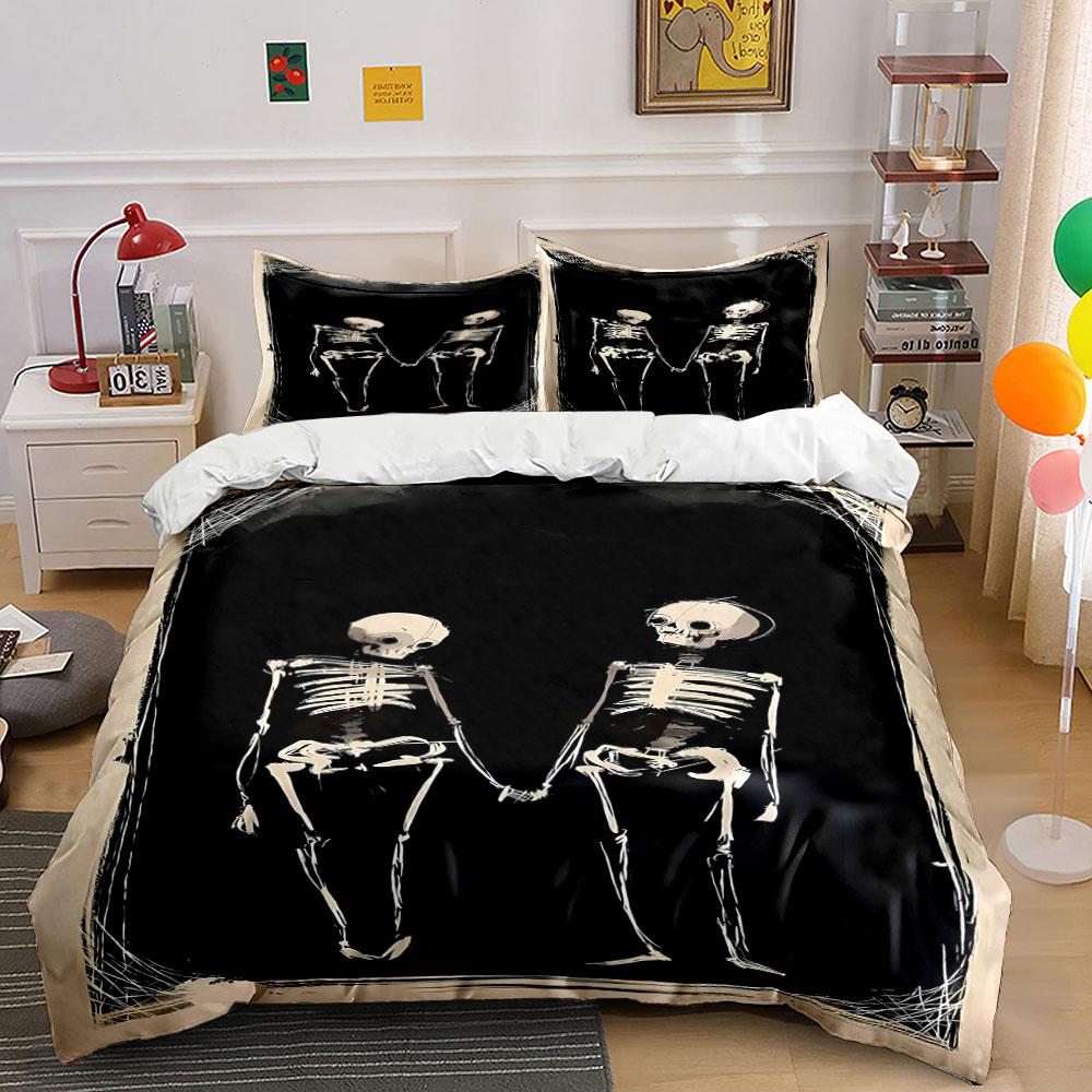 Skeletons Holding Hands. Bedding Sets Duvet Cover Sets Duvet Covers Pillowcases(1 * Duvet Cover 2 * Pillowcases Without Duvet Insert)