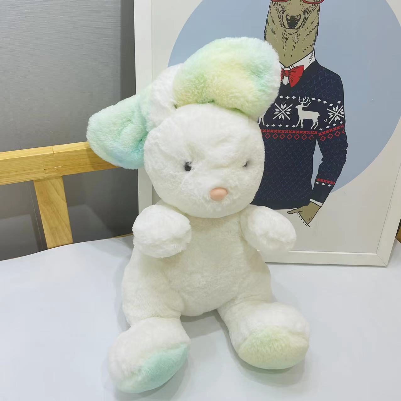 Радужный Кролик У Лула Плюшевая Игрушка Кукла Кролик Подушка-Одеяло Детская Кукла на День Рождения Год Кролика Подарки для Ежегодного Собрания Small 30cm