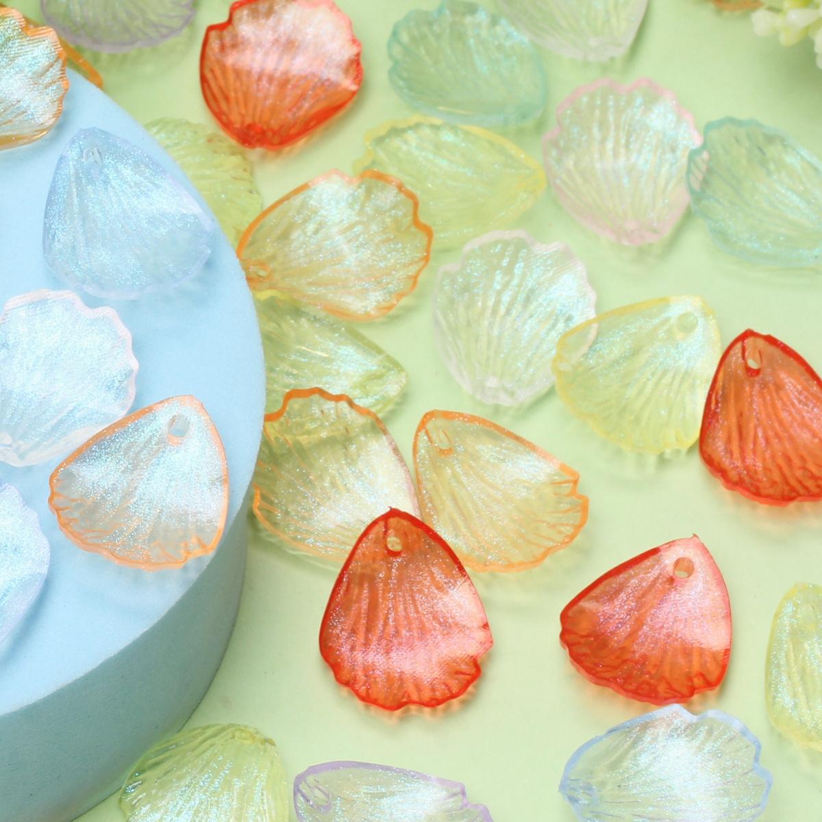 

100шт бусины для изготовления ювелирных изделий, прозрачные лепестки цветов, 19*23 мм, акриловые бусины