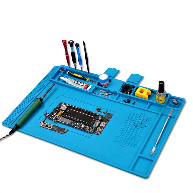 Silicone Electronic Repair Mat with Magnetic Sections for Phone and Soldering Workstation