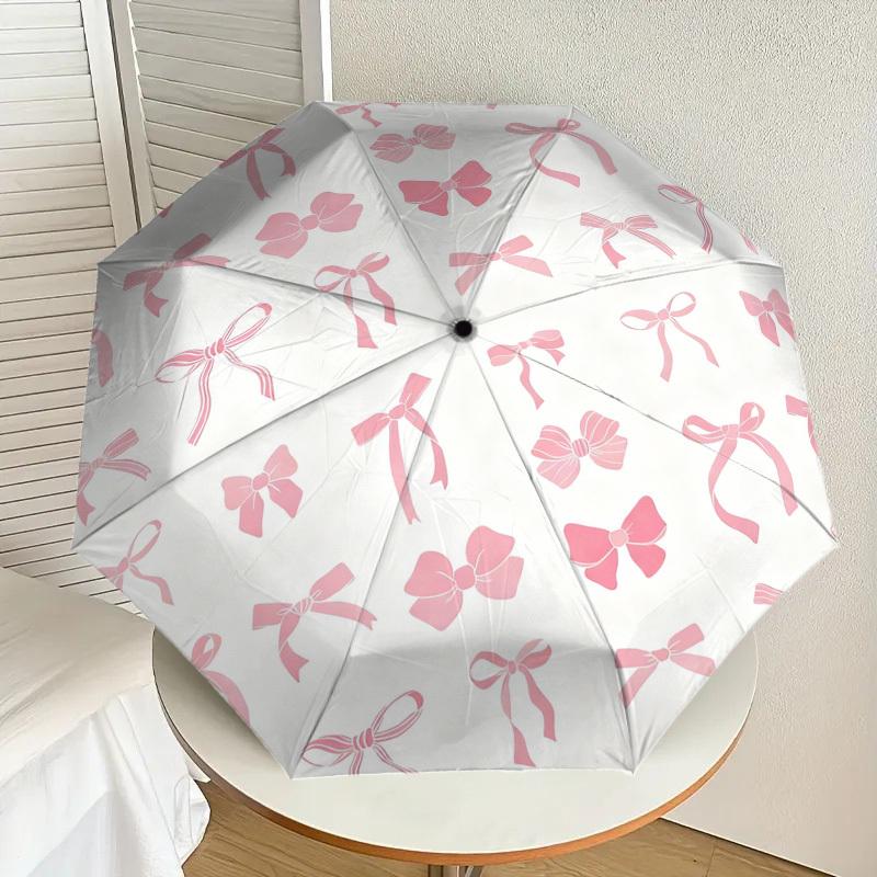 1pc Bow Pattern Pattern Umbrella Design Automatic Opening and Closing Umbrella, High-quality Travel Umbrella,  c1128262
