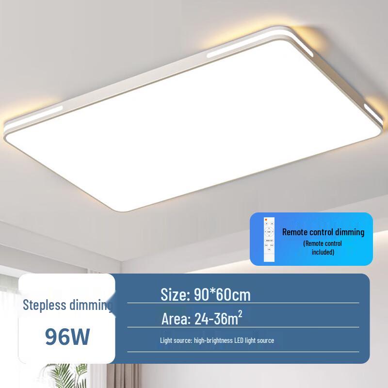 NuFeng 96W Rectangular Smart Remote LED Ceiling Light 90x60CM