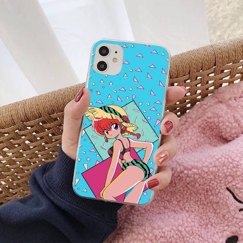 Cartoon Ranma Phone Case for iPhone 11 12 13 mini pro XS MAX 8 7 6 6S Plus X 5S SE 2020 XR cover