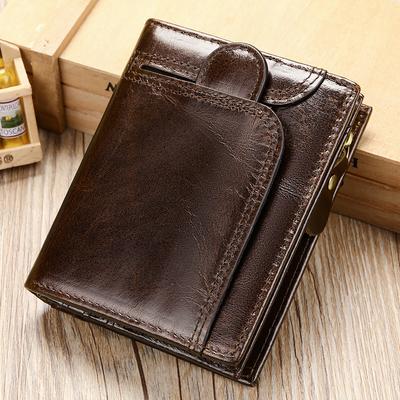 RFID Men Wallets Genuine Leather Hasp Clucth Wallets for Cards and Coin Purse Mens Wallet with Coin Pockets