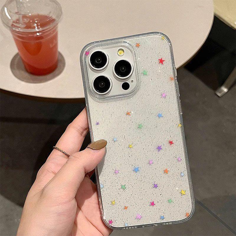 

Цветной блестящий мягкий чехол «Звезды» для iPhone 13/14/15 Pro Max iPhone 13
