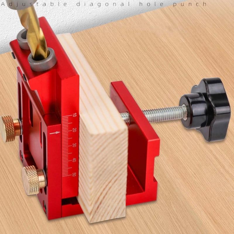 Pocket Hole Screw Jig Dowel Drill Bit Jig Set Carpentery Oblique Hole Locators Guide Joint Angled Locators Tool