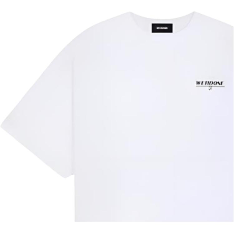 WE11DONE Comfortable Minimalist Logo Letter Round Neck Short Sleeve T-Shirt Unisex Tops WD-TT1-26-920-U-WH