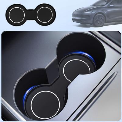 For Tesla Model Y Juniper Cup Holder Insert 2026 2026 Model 3 Highland Center Console Cup Coaster Pads Model 3 Model Y Accessory