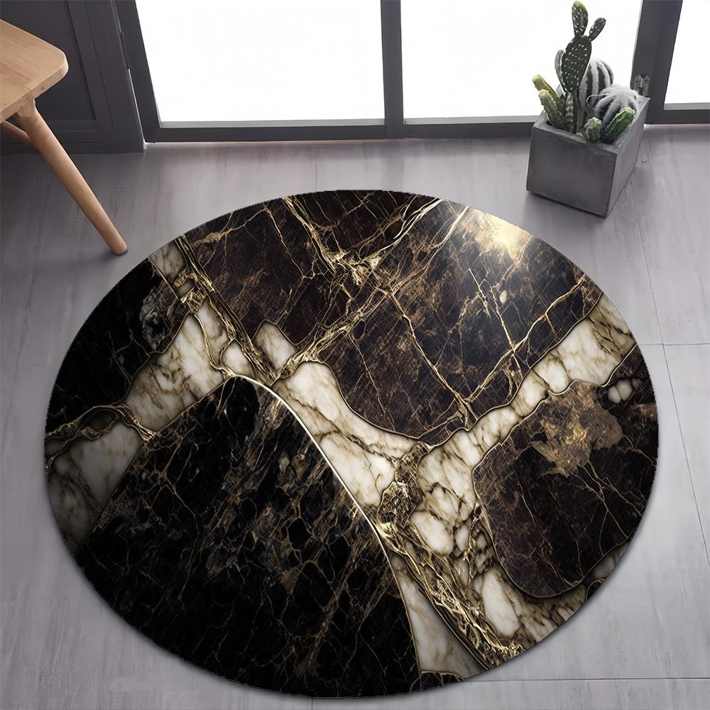 26 Style New Luxurious Marble Colour Nature Black Gold Round Carpet Rug for Bedroom Living Room Decoration,pet Decor Floor Mat