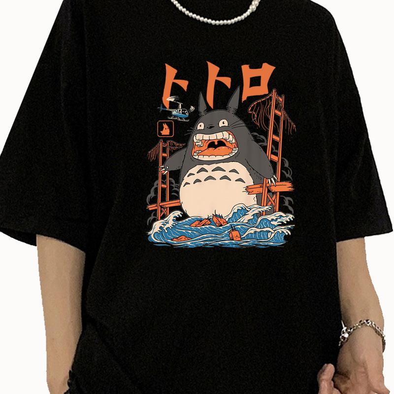 Summer Unisex Anime Totoro Studio Ghibli T Shirt Women Harajuku T Shirt Fashion Anime T-shirt Funny Cartoon T Shirts Top Female Tees