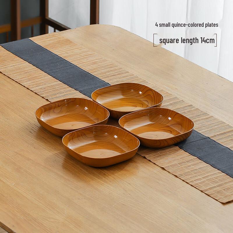 Japanese Style Wood Grain Plastic Snack Plate