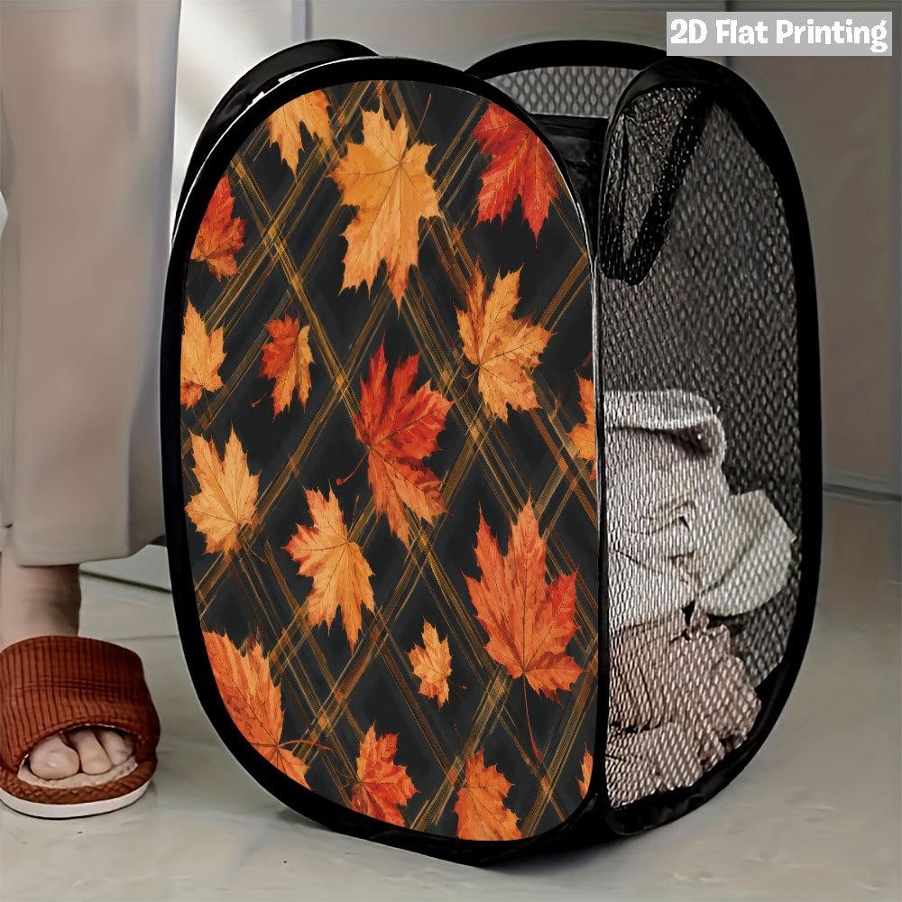 1Pcs Autumn Sunflower Pumpkin Series 6 Pop-Up Laundry Hamper Expandable Mesh Hamper Basket for Room Bedroom Bathroom Organization Contemporary Storage