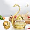 Alloy Condiment Pot Seasoning Container Spice Glass Jar Salt Sugar Bowl Pepper Coffee Storage Organizer Swan Rack Set