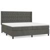 3132880 vidaXL Lit à sommier tapissier et matelas Gris foncé 200x200cm Velours