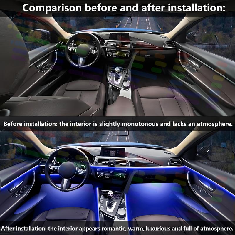 For Range Rover Sport 2020 Car LED Ambient Lamps Colorful Atmosphere Lights Auto Interior Neon Strip App Control 64 RGB Light