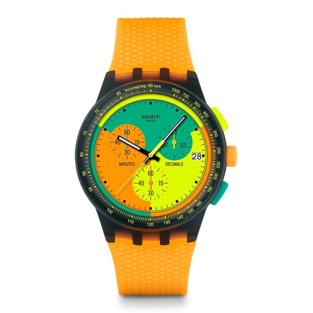 Swatch NEON SIGNAL FLAG SUSB422 Unisex Watch Orange