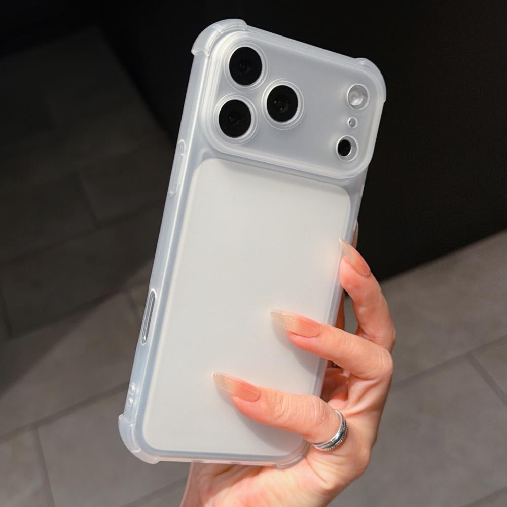 Cute Matte Transparent Phone Case for iPhone 17 Air 14 15 16 11 12 13 Pro Max Plus Shockproof Camera Protector TPU Soft Cover