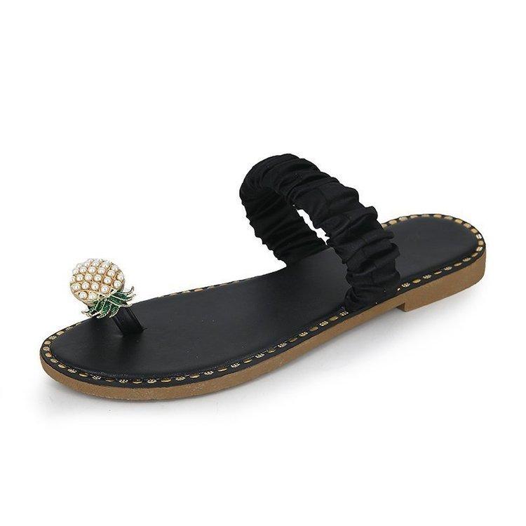 Mode 2025 Anti-Rutsch-Slipper Ananas-Spitze Strandschuhe HOT Große Größe Sandalen Damen Zehensandalen Wasserbohrer Flachboden-Slipper