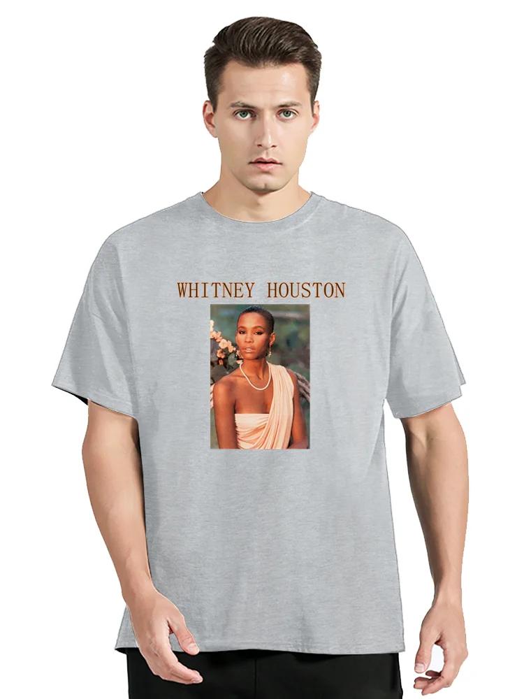 Men Whitney Houston T-shirt Short Sleeve Tshirt Black O-Neck Cotton T Shirt Men Top Tee Plus Size Harajuku Clothing