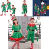 Fröhliches Familie Weihnachts-Cosplay-Kostüm mit grünem Elfen-Weihnachtsmann-Design für alle Altersgruppen